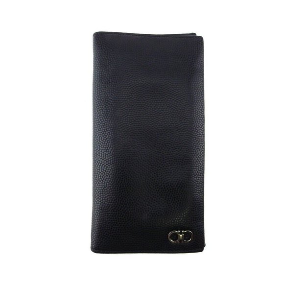 Salvatore Ferragamo Long Wallet Ganchini Leather Authentic USED - Picture 1 of 11